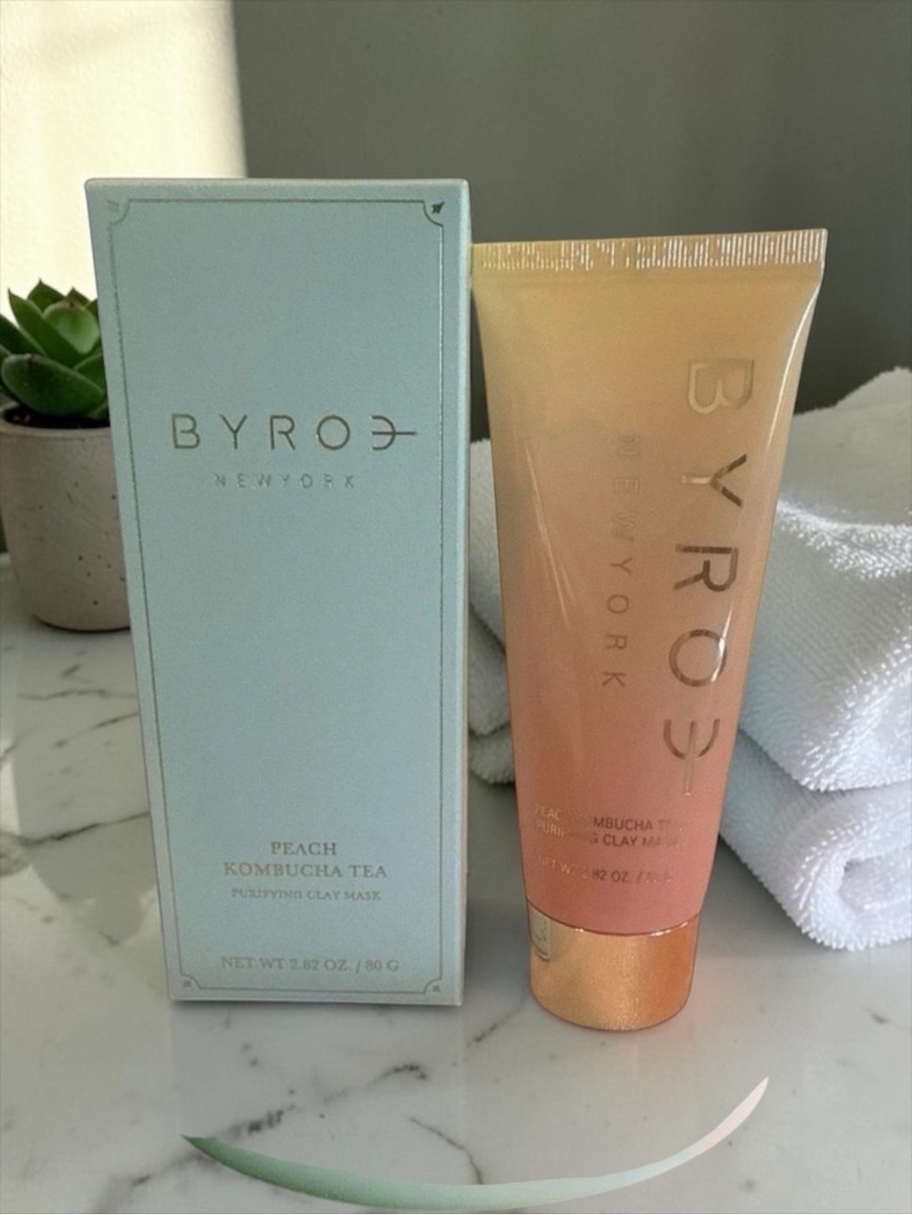 BYROE Peach Kombucha Purifying Clay Mask 80g Full Size - NEW